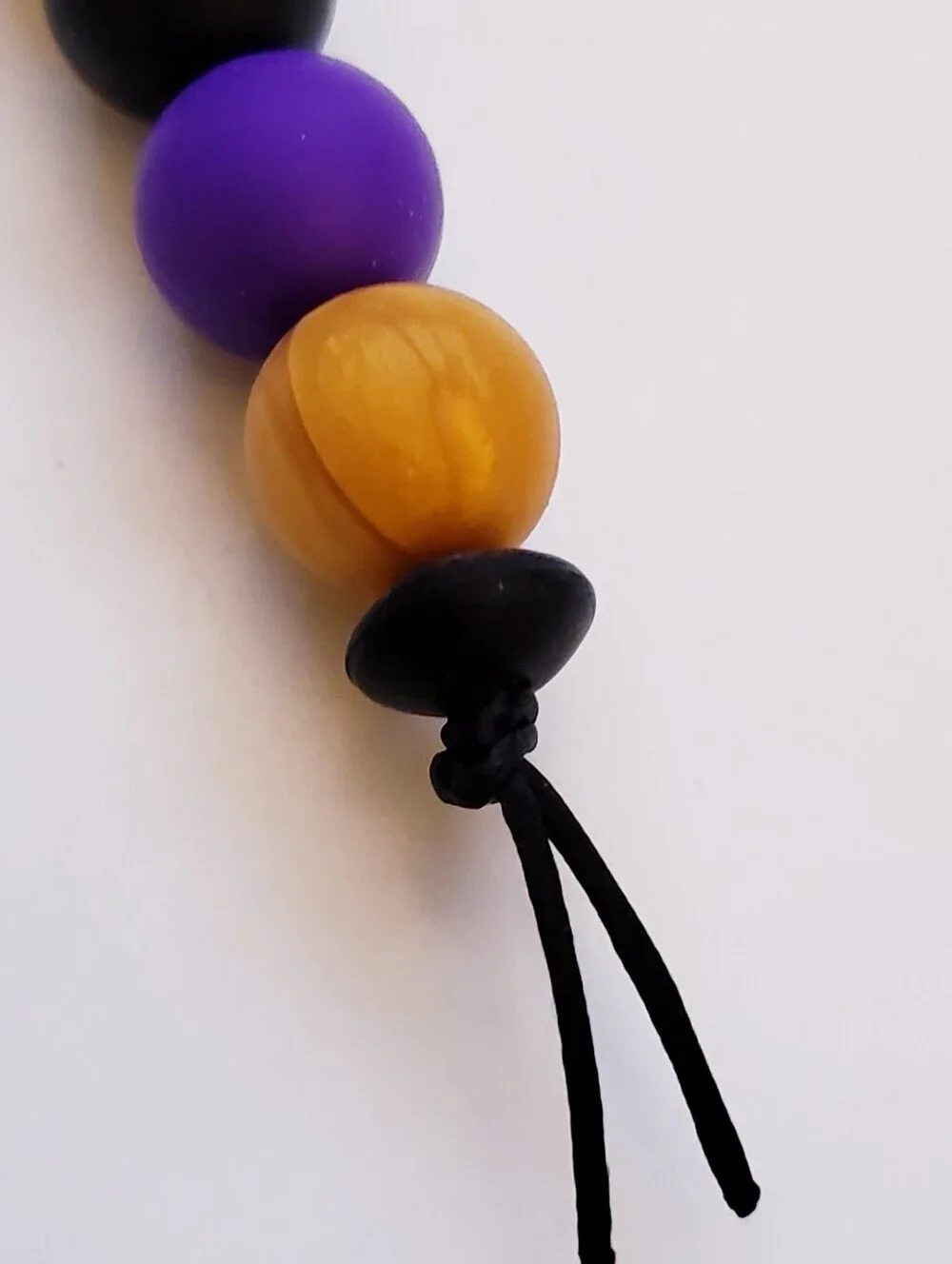 Handmade Ravens Beaded Silicone Focal Bead Keychain